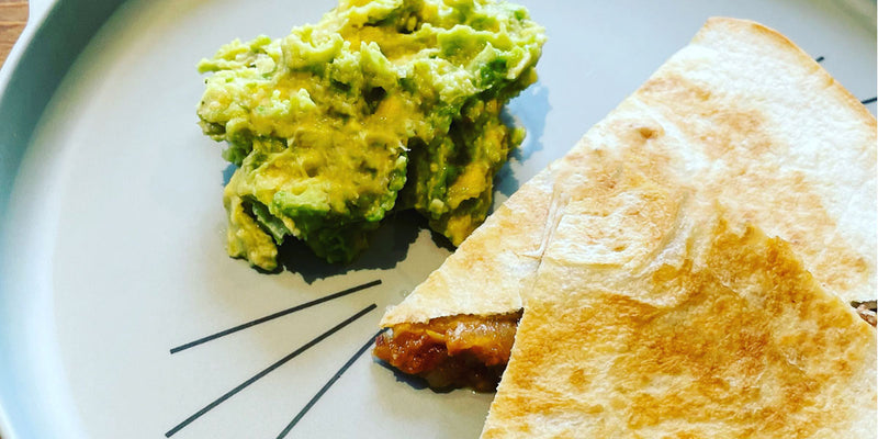 Easy Baby-led weaning recipe, Beef Quesedillas with mashed avocado 