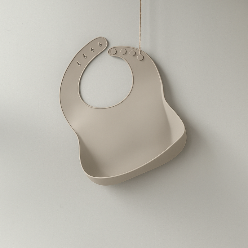 Stone Greige Silicone Baby Bib